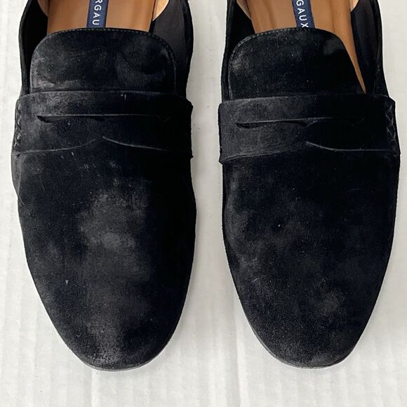 Margaux The Penny Loafer Womens Black Classic Suede Slip On Comfort Flats US 12W - Picture 6 of 14
